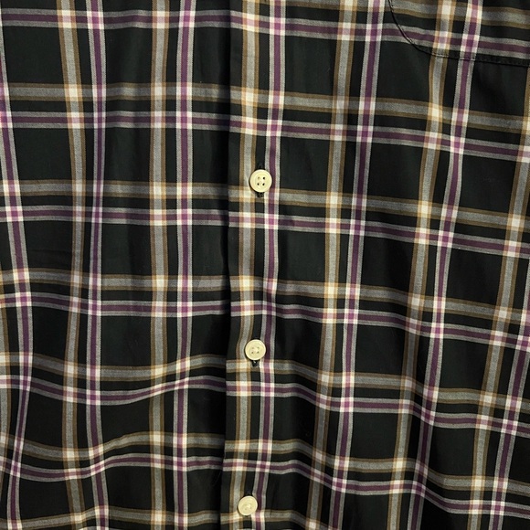 Peter Millar Black & Purple Plaid Cotton Lightweight Long Sleeve Button Down - Picture 3 of 7